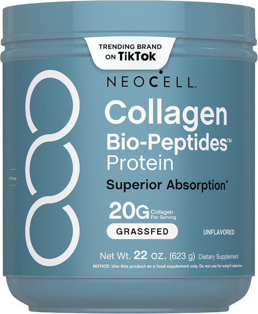 Collagen Peptides Powder | 22oz | Super Hair, Skin, and Nails | Superior Absorption | Grassfed Protein Supplement | Advanced with 18 Essential Amino Acids