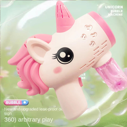 Unicorn Electric Bubble Gun Outdoor Party Games Toy